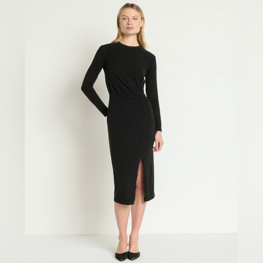 Nation Los Angeles Nation LTD Trista Midi Dress in Black size large soft jersey